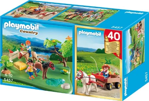 Produktbild PLAYMOBIL 5457 JubiläumsKompakt Set Ponykoppel mit Ponywagen