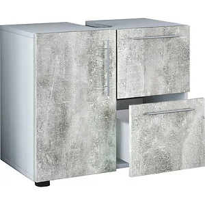 VCM my bath Waschbeckenunterschrank Flandu 916910 - Sonstige Badezimmermöbel – moderner Waschbeckenunterschrank in Beton-Optik mit viel Stauraum und pflegeleichter Melaminharzbeschichtung für ein schönes Badambiente.