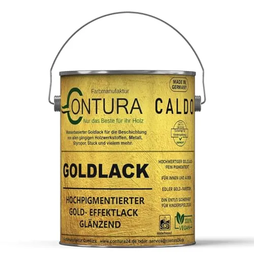 Contura Caldo Goldlack Goldfarbe Gold Effektlack Möbellack Holzlack Metalllack Möbel Farbe Möbelfarbe Effektfarbe (2 Liter)