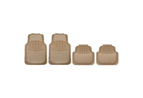 Heyner Premium Fußmatten mit Teppich UNIVERSAL beige - Fahrerhaus-Teppiche in 4-teiligem Set, individuell anpassbar, rutschfest für mehr Komfort und Sicherheit im Fahrzeug.