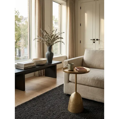 Beistelltisch – Aluminium Gold 33x33x53 cm Rund