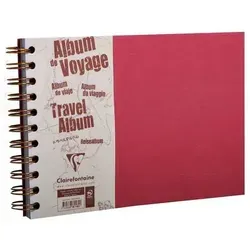 Clairefontaine Reisealbum Age Bag A5 - Rot, 40 Blatt - Blöcke & Formulare: Liniertes und blanko Design für kreative Reiseerinnerungen, ideal für Notizen und Fotos.
