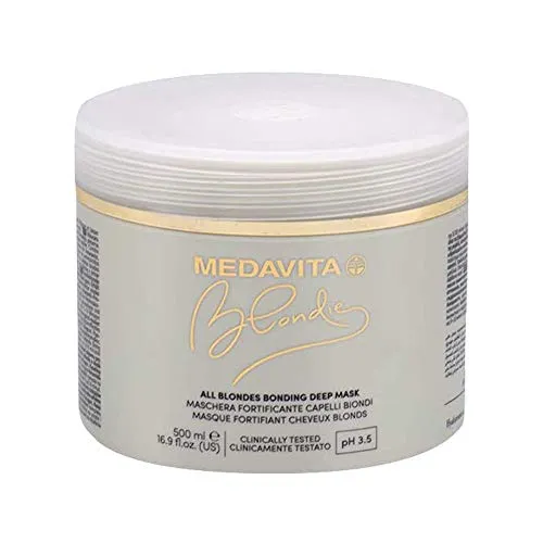 Medavita All Blondes Bonding Deep Mask 500ml - Haarmasken für blonde Haare, repariert und stärkt die Haarstruktur für strahlenden Glanz und gesunde Vitalität.