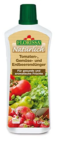 Florissa Natürlich BIO Tomatendünger | Gemüsedünger und Erdbeerendünger für reiche und geschmackvolle Ernte | 1L für 130L Wasser