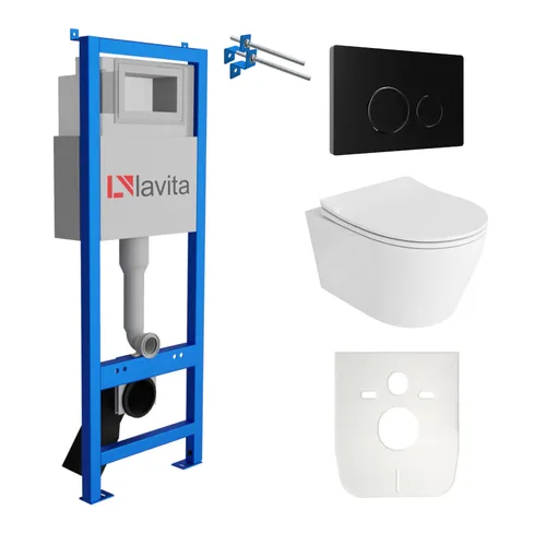 Lavita LAV 101 Vorwandelement für WC + Tiefspül WC PRAIA Spülrandlos