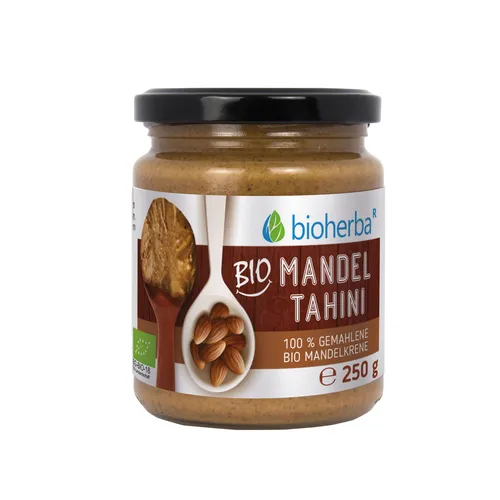 Bioherba Bio Mandel Tahini 100 % gemahlene Bio Mandelkrene von Bioherba Reichenbach GmbH