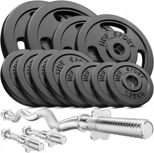 Hop-Sport Guss Hantel-Set 57kg mit SZ-Stange und Kurzhanteln - Hantelset für effektives Krafttraining, inklusive SZ-Curlstange und robusten Guss Hantelscheiben für maximale Haltbarkeit und Sicherheit beim Training.