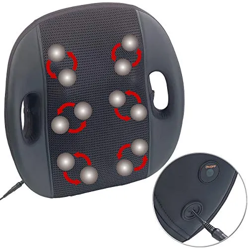 newgen medicals Massagekissen: Shiatsu-Rücken-Massagegerät mit 12 Köpfen und IR-Tiefenwärme, 30 Watt (Rückenmassagegerät, Massagekissen Rücken, Fußmassagegerät)