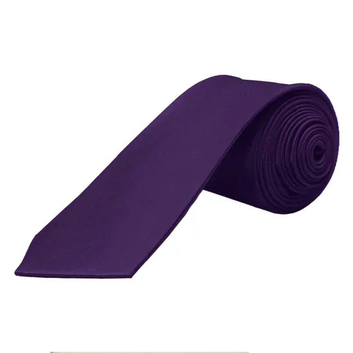Klassische schmale Unisex-Krawatte aus Polyester-Modesatin farbe lila 1 Dünne