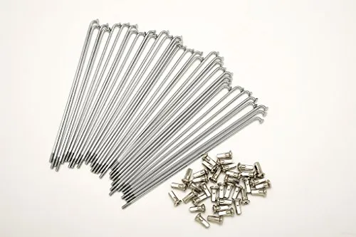 Kit 40 Speichen und Nippel Durchmesser 2,5 mm Länge 225 mm Faltung 90 °