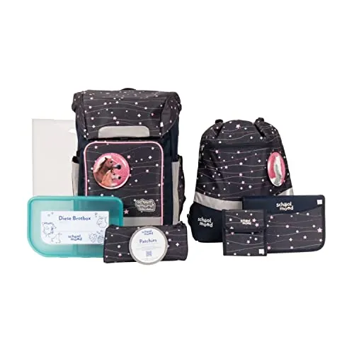 SCHOOL MOOD Rebel Air+ Ella Pony Sterne Schulranzen - Schulranzen für Mädchen mit stylischem Sternen-Design, leicht mit nur 850 Gramm und ausgestattet mit einem Brustgurt für optimalen Tragekomfort.