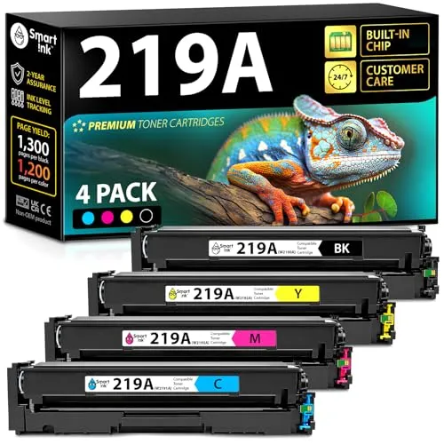 Smart Ink 219A Kompatibel Toner 4 Pack (Schwarz Cyan Magenta Gelb) | Mit Chip, für HP 219A HP 219X, für HP Color LaserJet Pro MFP 3302fdwg Toner MFP 3302fdw 3302fdn 3202dn 3202dw 3302sdwg