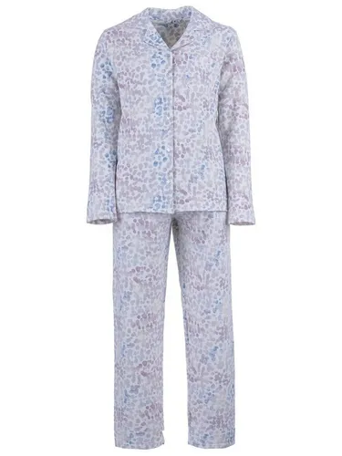 zeitlos Schlafanzug Pyjama Set Thermo - Tupfen Kragen Knopfleiste