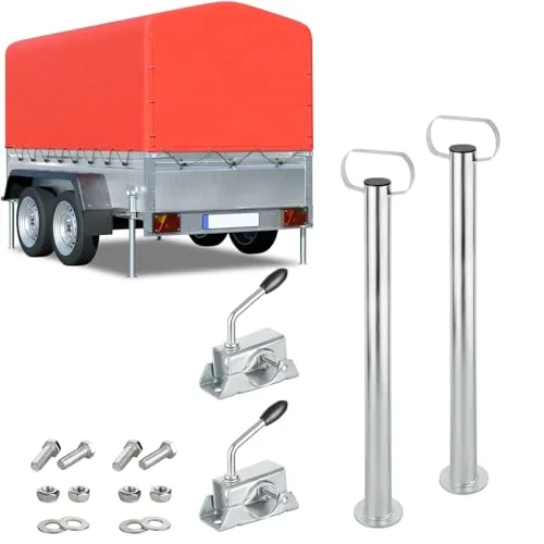 AUTOLIGHT 24 Anhängerstützen Set 600mm - Universalzubehör für Anhängerkupplungen: Stabile Stützen mit 300 kg Stützlast und verzinktem Stahl sorgen für sicheren Stand und verhindern unerwünschtes Kippen beim Be- und Entladen.