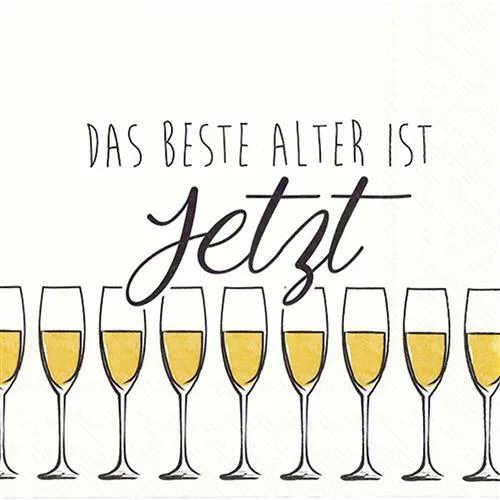 Servietten Das beste Alter ist jetzt Spruch Geburtstag Tischdeko 33x33cm 20