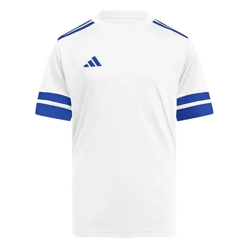 adidas Unisex Kids SQUADRA25 Jersey Short Sleeve Kids, White/Team royal Blue, 7-8 Years