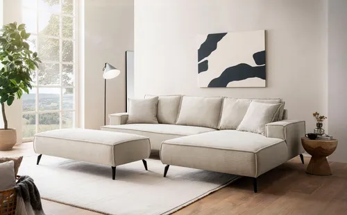 andas Ecksofa TVINNU L-Form in Cord von Home Affaire