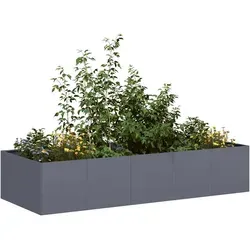 vidaXL Pflanzgefäß Anthrazit 200x80x40 cm - Übertöpfe aus langlebigem kaltgewalztem Stahl, ideal für Gärten und Terrassen mit viel Platz für Pflanzen und eine stilvolle Gestaltung.