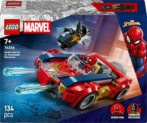 LEGO® Spider-Man Auto vs. Venomized Wolverine (76336) - Erlebe spannende Abenteuer mit dem LEGO Super Heroes Set! Enthält 134 Teile, ein cooles Auto und die Minifiguren Spider-Man und Venomized Wolverine für actionreiche Rollenspiele. Ideal für kreative Bauprojekte ab 7 Jahren!