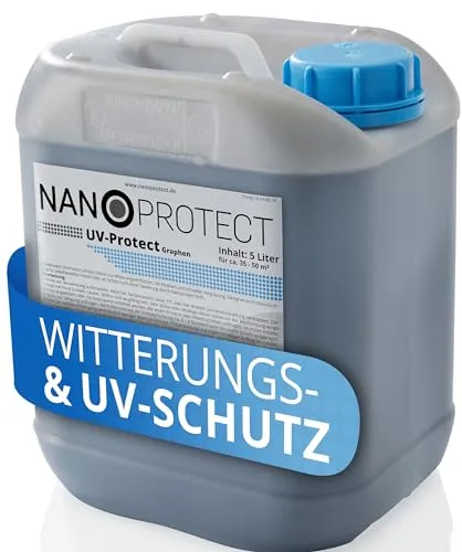 Nanoprotect UV-Protect Holzöl - 5 Liter - Dunkelgrau - Hochwertiges Holzöl mit UV- und Witterungsschutz für Innen und Außen. Ideal zur Auffrischung des Holzcharakters, wasserbasiert und schnell trocknend. Schützt vor Vergrauung und Rissbildung, für ca. 35-50 m².