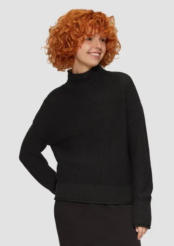 QS Stehkragenpullover Basic (1-tlg) mit Stehkragen und überschnittenen Schultern