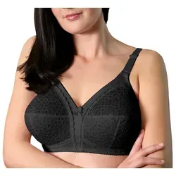 FORMAT Bügelloser BH Classic (1-tlg., 1 Stück) mit hohem Mittelsteg spitz zulaufendem Cup Made In Germany schwarz 95