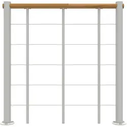 Minka Brüstungsgeländer mit Untergurten und Holz-Handlauf Eiche Weiß