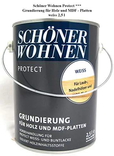 Protect - Grundierung für MDF-Platten und Holz weiß 2,5 l