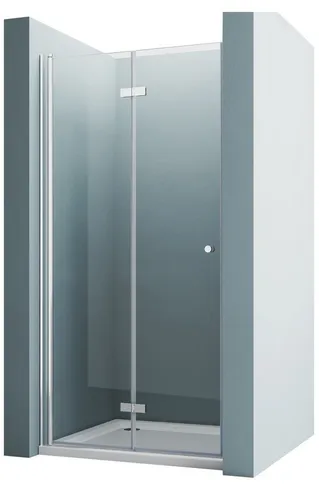 Hopibath Dusch-Drehtür Nischentür Dusche Drehtür B:120/100/90/80/75cm H:185cm, 80x185 cm, 5mm Sicherheitsglas, (180º Falt-Drehfalttür, mit Alu-Bodenleiste & Magnetdichtleisten) Rechts-und Links montierbar