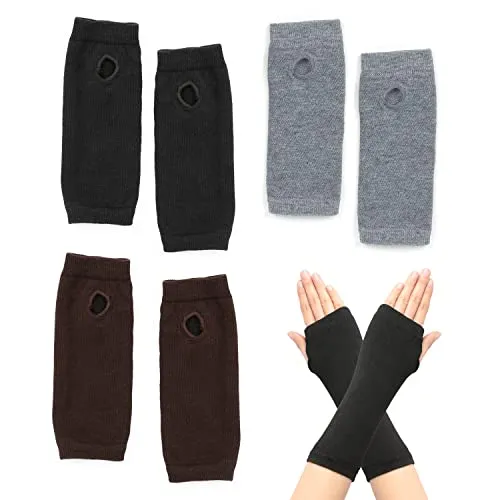 PFLYPF 3-Paar fingerlose Handschuhe, Armwärmer, Winterhandschuhe, warme Handschuhe für Männer und Frauen