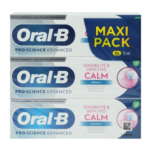 8x Oral-B Zahncreme Zahnpflege Calm & Pro-Science, 3×75ml - Hochwertige Fluorid-Zahnpasta für umfassenden Schutz und Pflege. Ideal für die tägliche Zahnpflege. Made in Germany, 75ml pro Tube, 8 Stück im Set.
