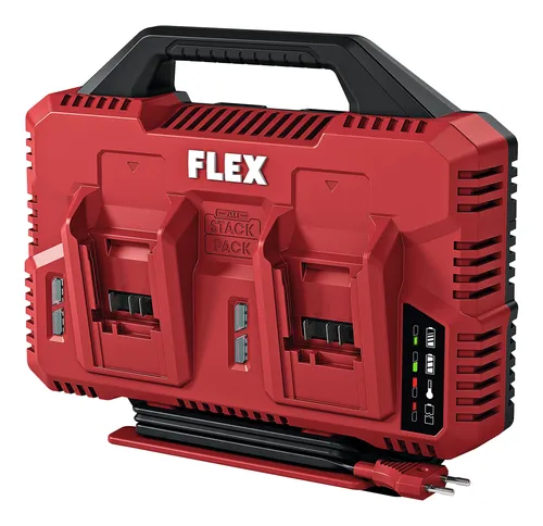 FLEX Doppel Schnellladegerät 12/18 V - CA SP 2x 12/18 - Akkuschrauber Ladegerät für Lithium-Ionen Batterien, ermöglicht schnelles Laden zweier Akkus gleichzeitig und steigert die Effizienz bei der Arbeit.