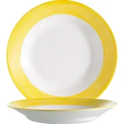 ARCOROC Brush Yellow Teller tief 22,5cm in gelb von Arcoroc