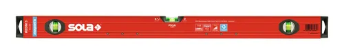 Sola Magnet-Wasserwaage LM Big REDM 3 - 80 cm pulverbeschichtet - Wasserwaage mit starken Magneten, ideal für präzise Messungen auf Baustellen und in der Werkstatt.