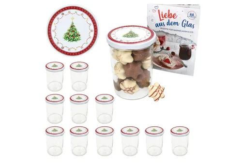 MamboCat Einmachglas 12er Set Sturzglas 435ml Einmachglas + TO-Deckel 82 Weihnachtstraum, Glas