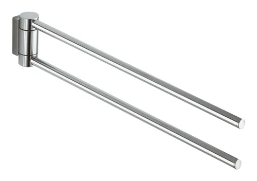 Keuco Plan Handtuchhalter 2-armig - Schwenkbar und Silber-Eloxiert - Handtuchhalter für platzsparendes Aufhängen, ideal für moderne Bäder und erhöhten Komfort.