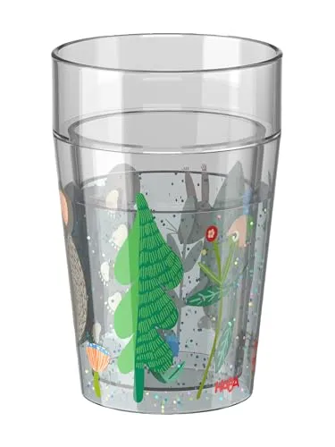 HABA Unisex Becher 4-Pack Glitzerbecher - Wald - Größe One Size - Funkelnder Trinkspaß für Kinder: Die Glitzerbecher mit Dino-Motiv sind perfekt für kleine Hände und sorgen für sicheres Trinken. Bruchsicher und pflegeleicht – ideal für jeden Tag und als Geschenk für Dino-Fans!