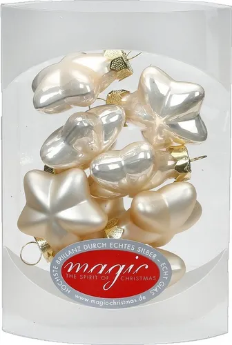 MAGIC by Inge Christbaumschmuck, Christbaumschmuck Sterne Glas 4cm, 8 Stück