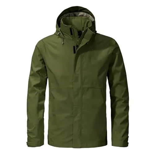 Schöffel Outdoorjacke Jacket Gmund M grün 56 - Funktionsjacke für Wanderungen, atmungsaktiv mit 10.000 g/m²/24h und verstaubarer Kapuze für optimalen Tragekomfort.