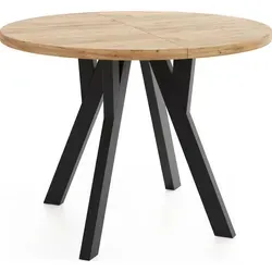 WFL GROUP Runder Ausziehbarer Esstisch im Loft-Stil