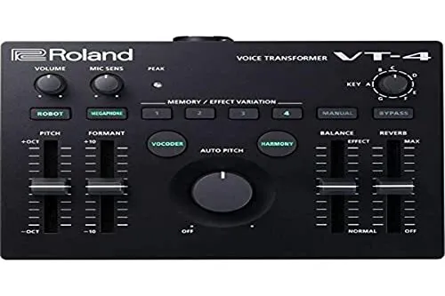 Roland Aira VT-4 Voice Transformer - Harmonizer & Vocoder - Effektgerät für die menschliche Stimme, ideal für YouTuber und Podcaster. Verwandeln Sie Stimmen in Echtzeit mit atemberaubenden Effekten wie Harmonizer und Vocoder.