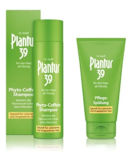 Plantur 39 Phyto Koffein Shampoo 250 ml und After Shampoo 150 ml beugt Haarausfall bei Frauen vor und reduziert | Produkte für coloriertes und müdes Haar | Behandlung gegen Haarausfall für Damen