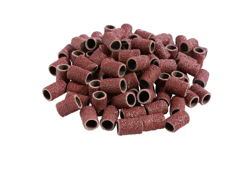 Sina Sandblatt-Nagelfeile Schleifkappen, Körnung 100/120, Schleifhülsen für Nagelfräser, 100-tlg., Durchmesser 6 mm