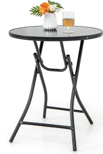 GOPLUS Beistelltisch rund, klappbar, Ø59cm