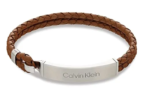 Calvin Klein Geflochtenes Lederarmband für Herren Kollektion CK ICONIC FOR HIM Braune Farbe - 35000405