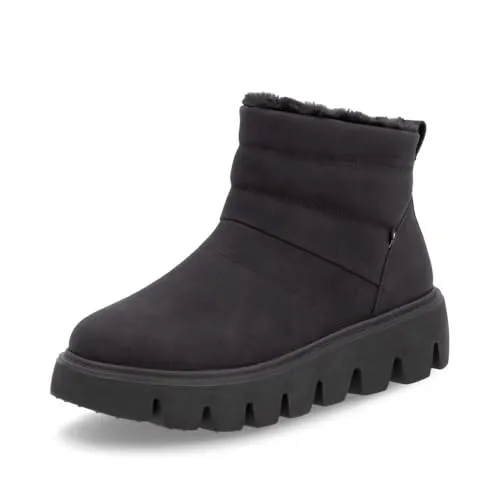 RIEKER Sport Winterboots Schlupfboots mit Soft-Einlage - Wanderschuhe für kalte Tage, modische Stiefelette aus Nubukleder mit herausnehmbarer Soft-Einlage und rutschhemmender Gummisohle für optimalen Halt.