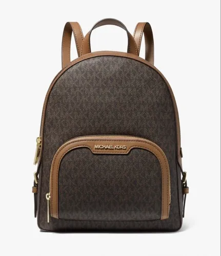 Michael Kors Jaycee Medium Logo Rucksack, Braun - Stilvoller Damen-Rucksack - Damen-Rucksackhandtaschen aus hochwertigem Leder, kompakte Größe für Alltag und Freizeit, ideal für modebewusste Frauen.