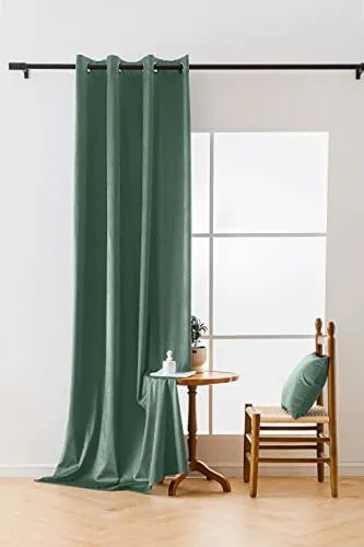 Cotton Market Velours Gardinen 250x140 cm - Vorhänge für Fenster und Balkontür - Vorhang für das Haus mit Ösen - Vorhang Blickdicht - Gardinen Stange Curtains - Verdunkelungsvorhang - Pistazie