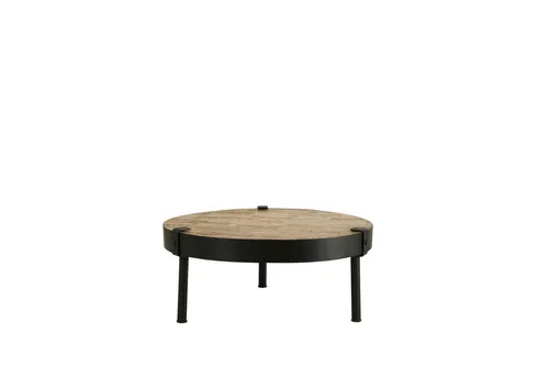 Wohnglücklich Couchtisch Target Nr. 2 braun - Runder Couchtisch aus hochwertigem Teakholz mit einem stabilen Metallgestell. Die Vintage-Optik verleiht Ihrem Wohnraum einen besonderen Charme. Pflegeleicht und langlebig für gemütliche Abende.