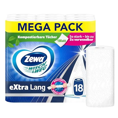 Zewa Wisch&Weg extra lang Original, Mega Pack, 9 Packungen von Zewa